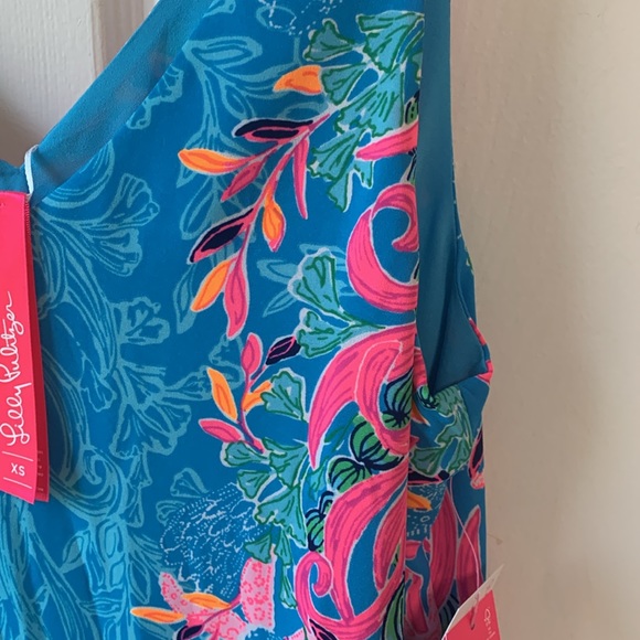 NWT Lilly Pulitzer Florin Sleeveless Reversible Top XS Seaweed Samba Engineer - Picture 4 of 9